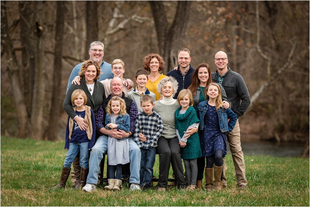 Extended family portrait in Bridgewater, VA