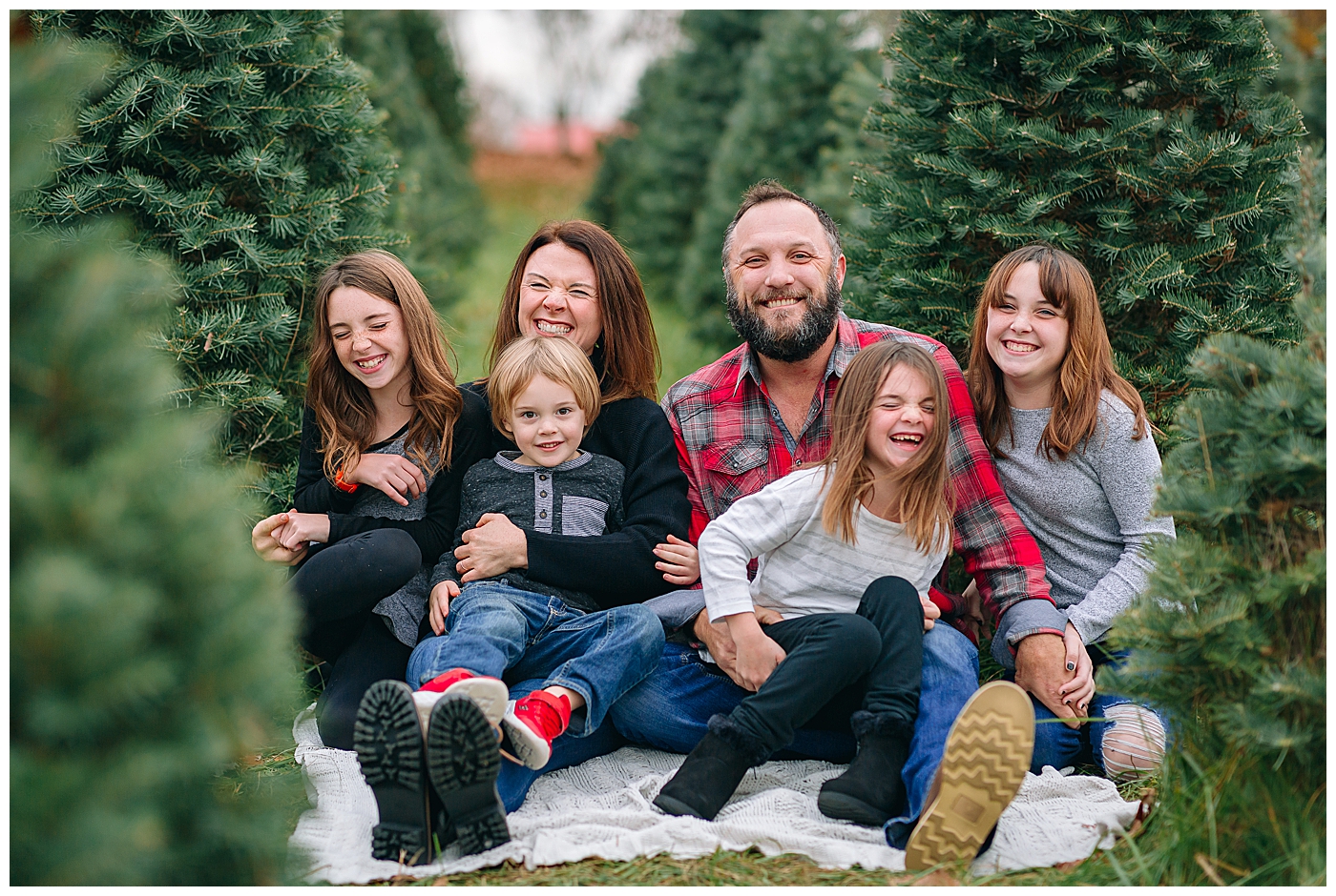 Family at a Christmas Tree Farm, Keezletown VA