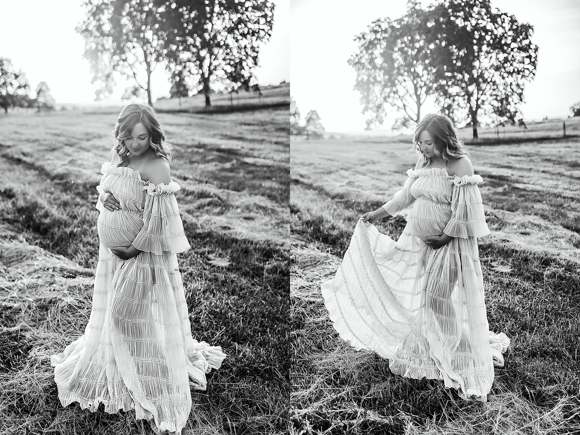Black and white maternity photos