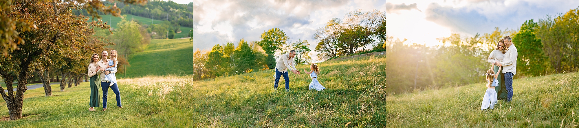 Family photographs by Be Thou My VIsion Photography sitting in a field