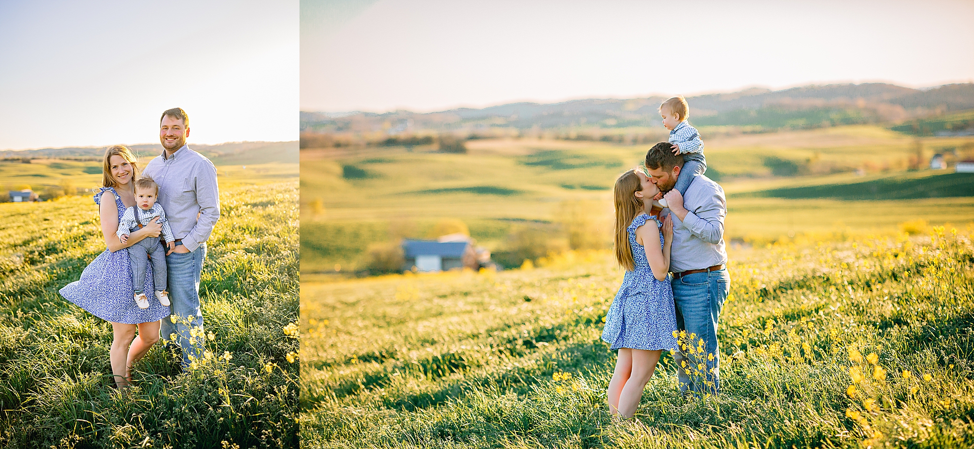 Family in a field near Harrisonburg, VA photographed by Be Thou My Vision Photography